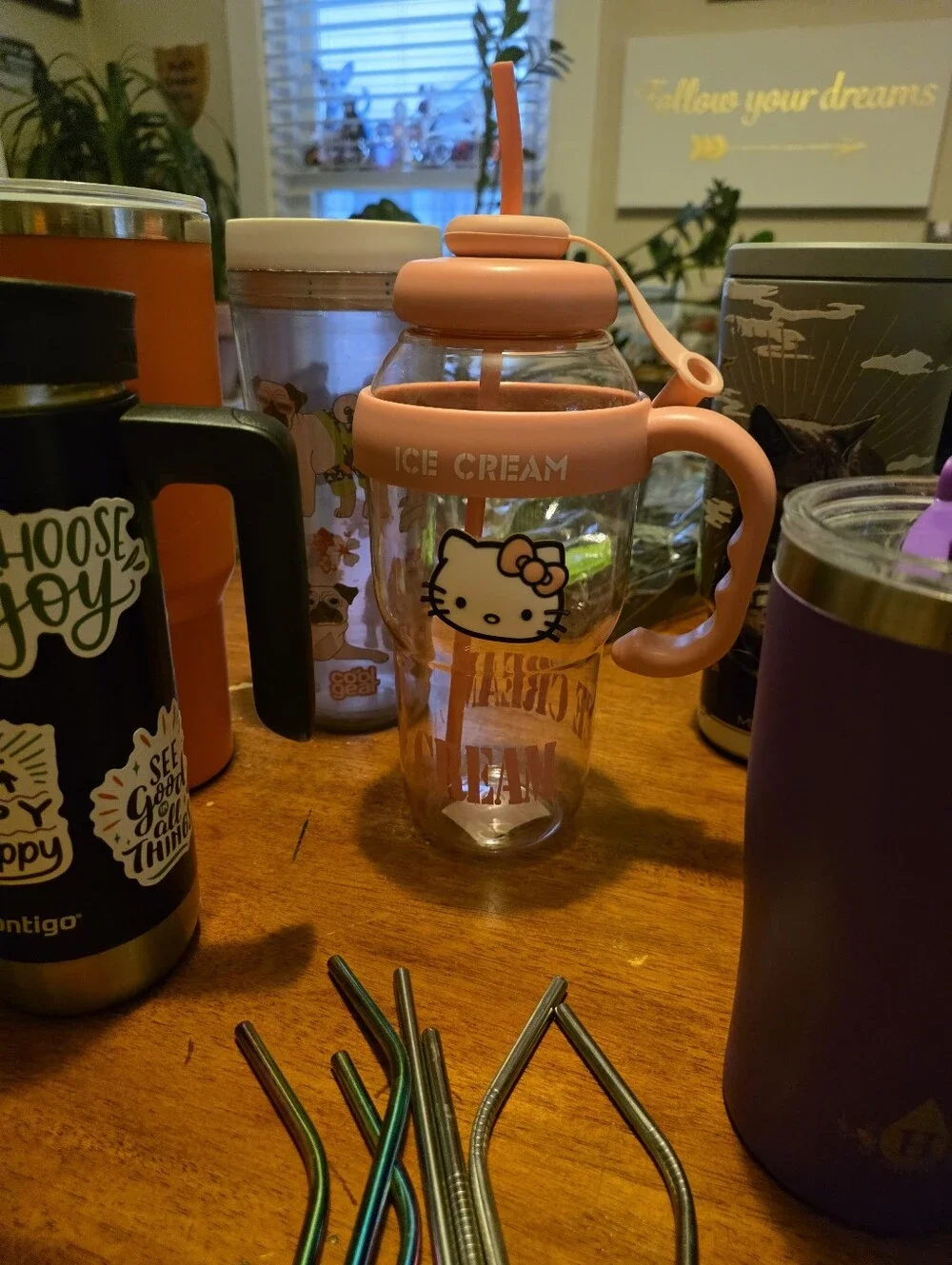 Lot Of 10 Assorted Reusable Tumblers & Cups W/ LOTS OF EXTRAS!!!!!!!!!!